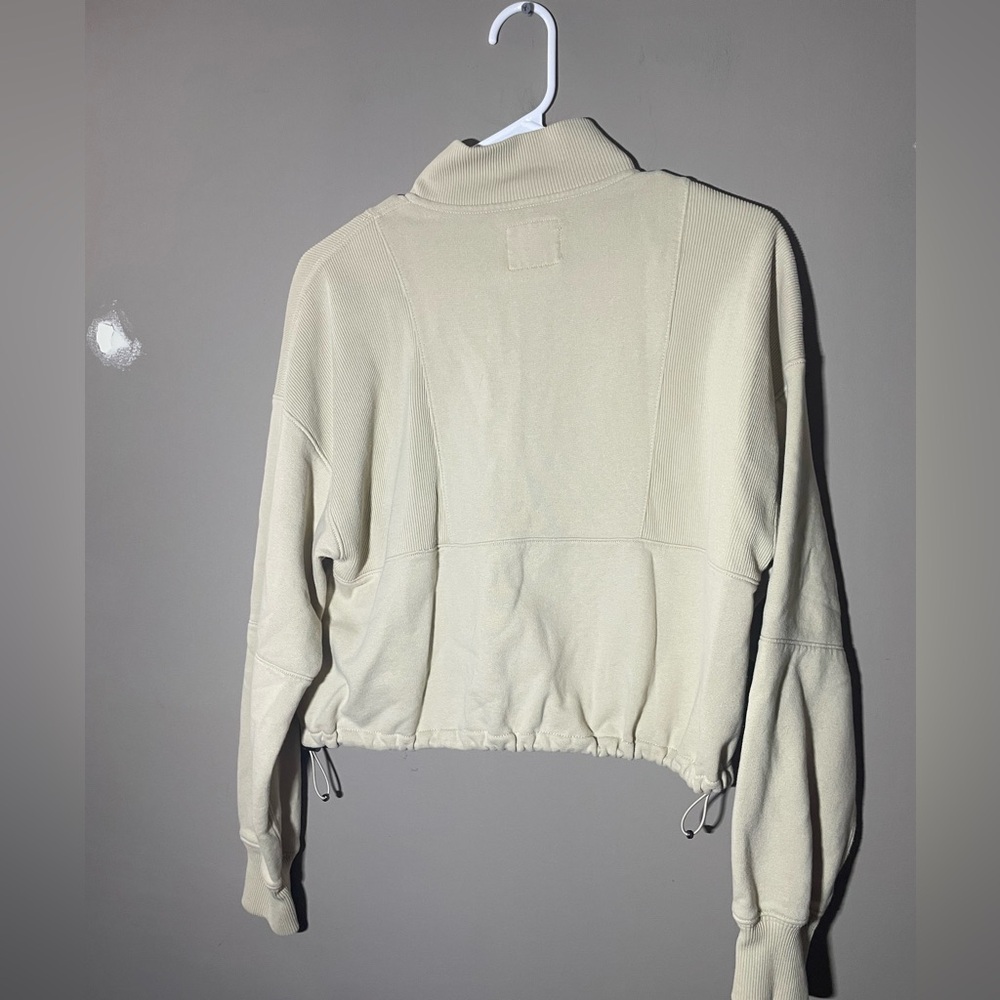 Abercrombie & Fitch Cream Quarter-Zip Pullover Size M - Picture 5 of 5